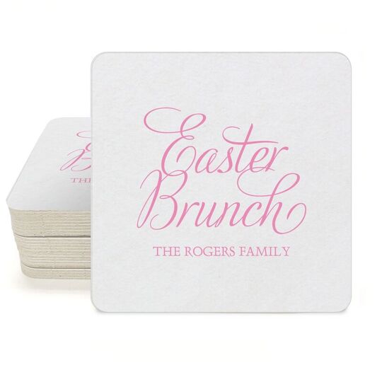 Easter Brunch Square Coasters